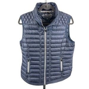 Tommy Hilfiger Sport Women's Size Large Blue Quilted Down Puffer Full Zip Vest